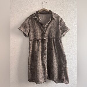 Stylish Distressed Black Denim Dress